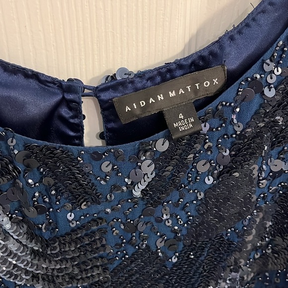 Aidan Mattox blue and black sequin cocktail dress - Picture 9 of 10